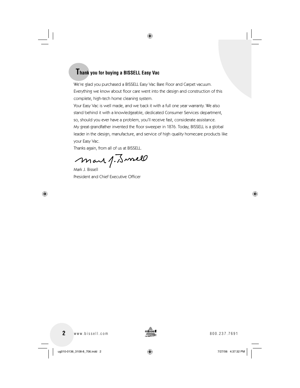 Bissell 3108 User Manual | Page 2 / 12