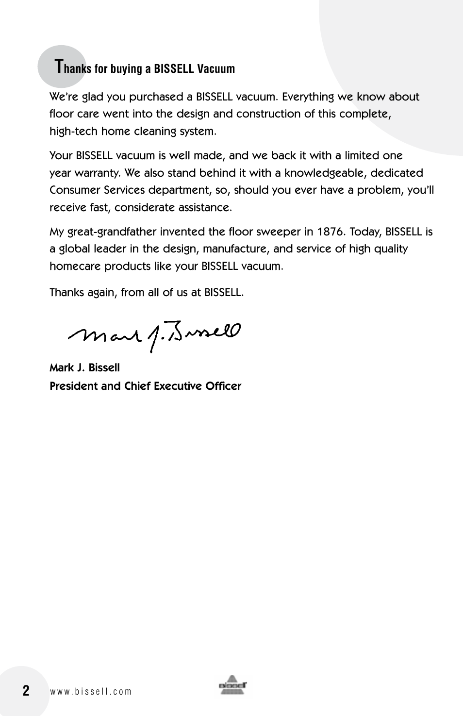 Bissell 3 9 5 0 User Manual | Page 2 / 20