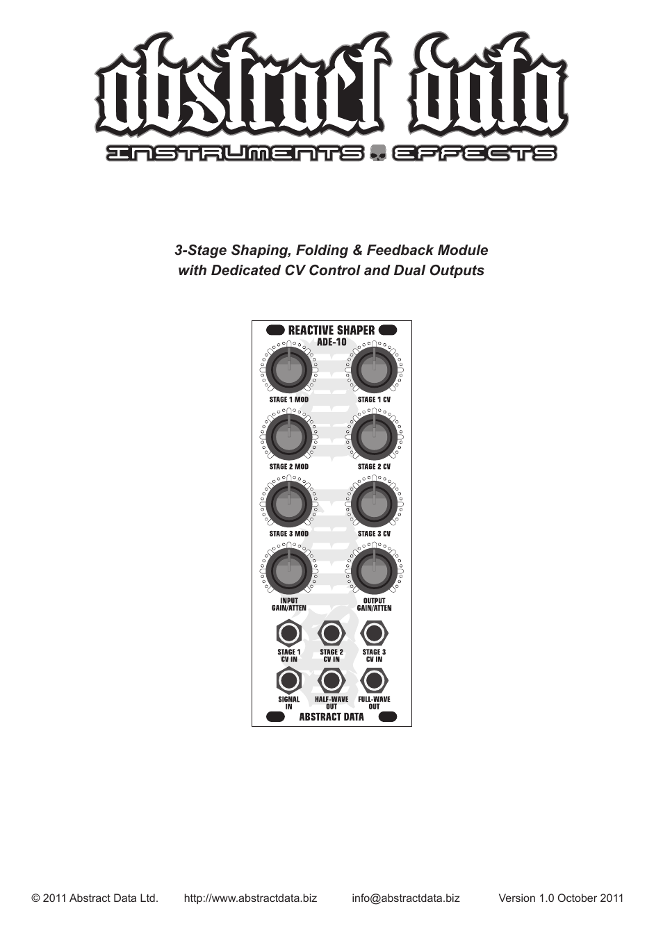 Abstract Data ADE-10 User Manual | 7 pages