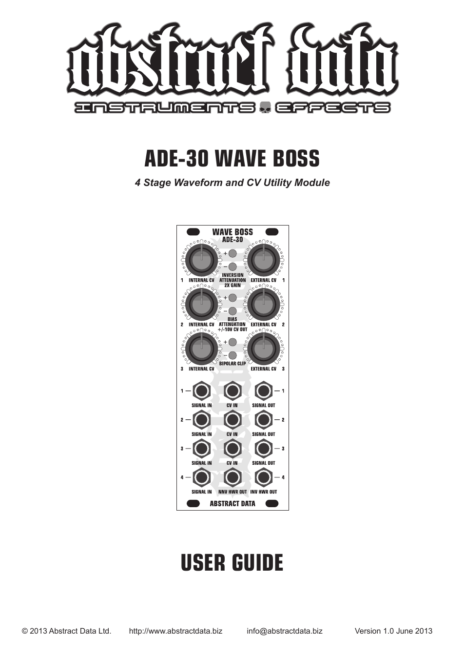 Abstract Data ADE-30 User Manual | 3 pages