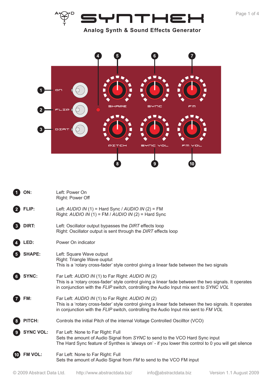 Abstract Data Synthex User Manual | Page 2 / 5