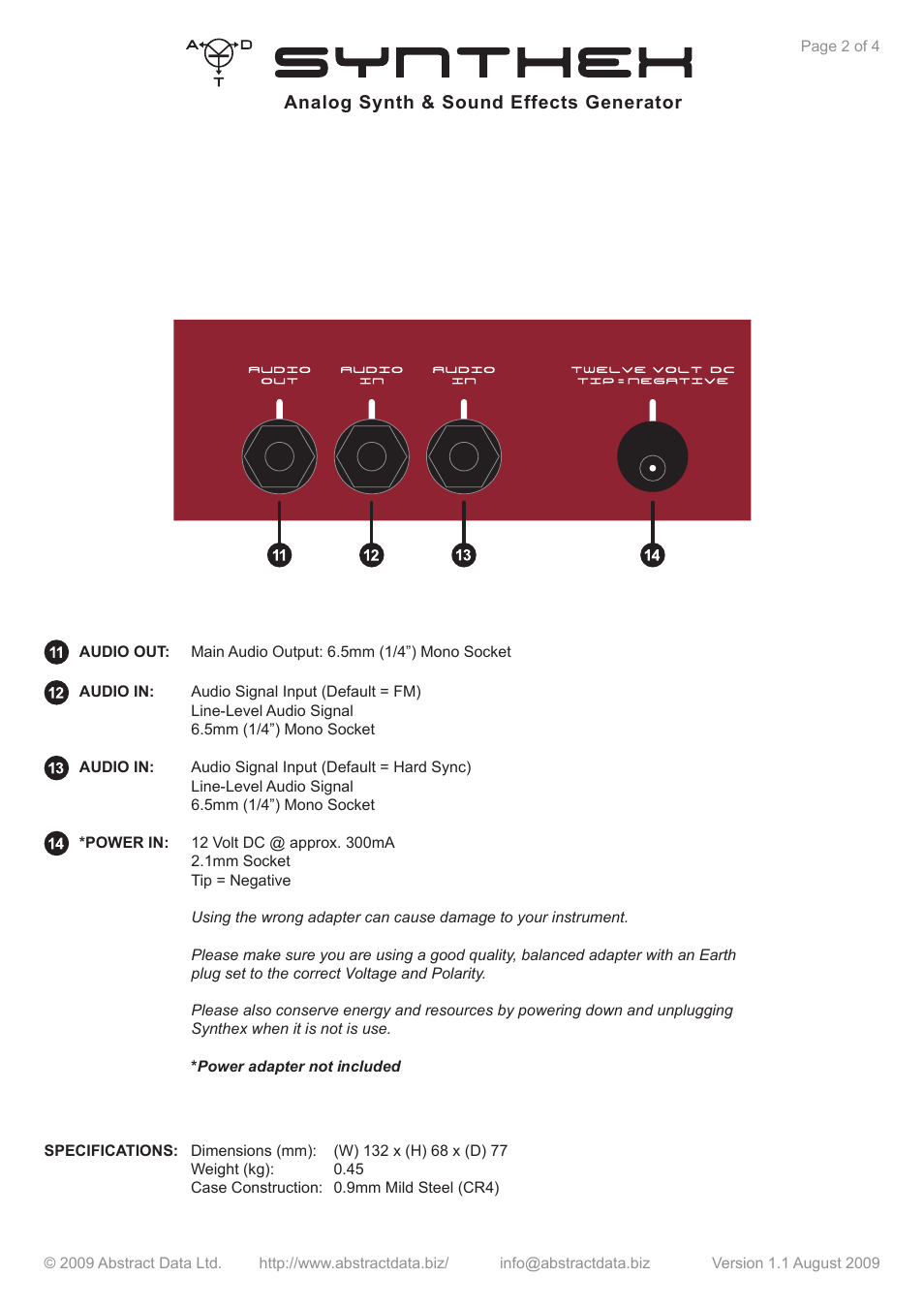 Abstract Data Synthex User Manual | Page 3 / 5