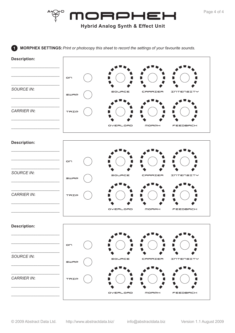 Abstract Data Morphex User Manual | Page 5 / 5