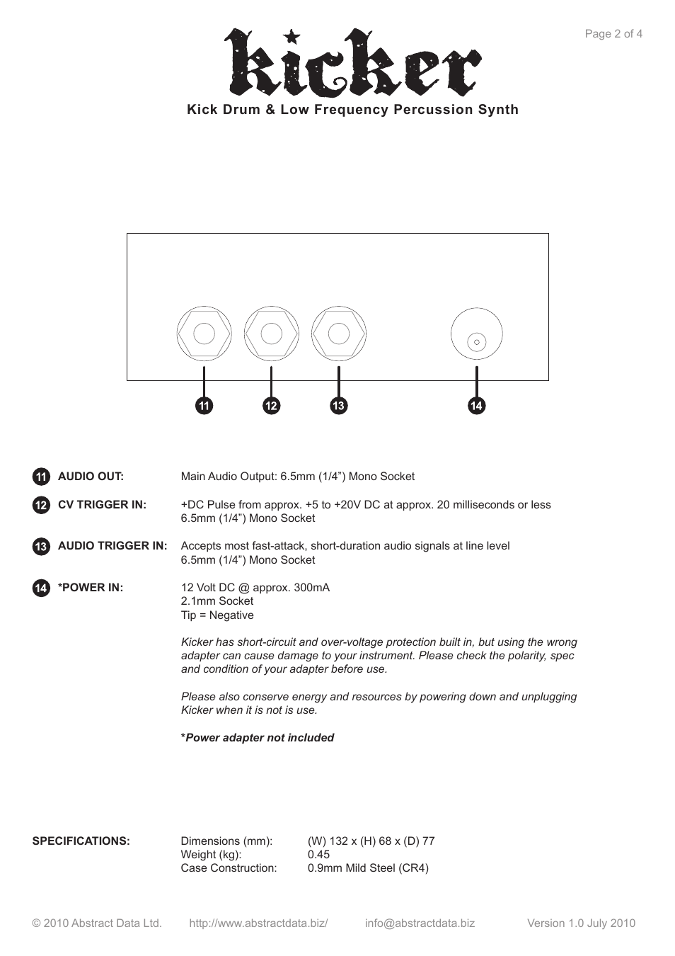 Abstract Data Kicker User Manual | Page 3 / 5