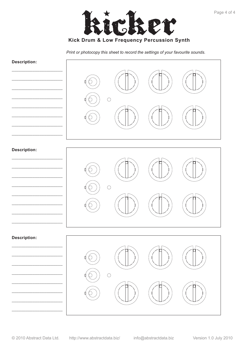 Abstract Data Kicker User Manual | Page 5 / 5