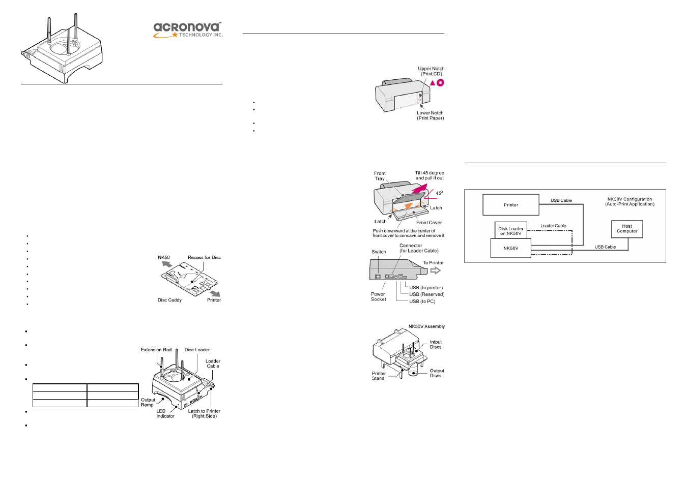 Acronova NK50V User Manual | 2 pages