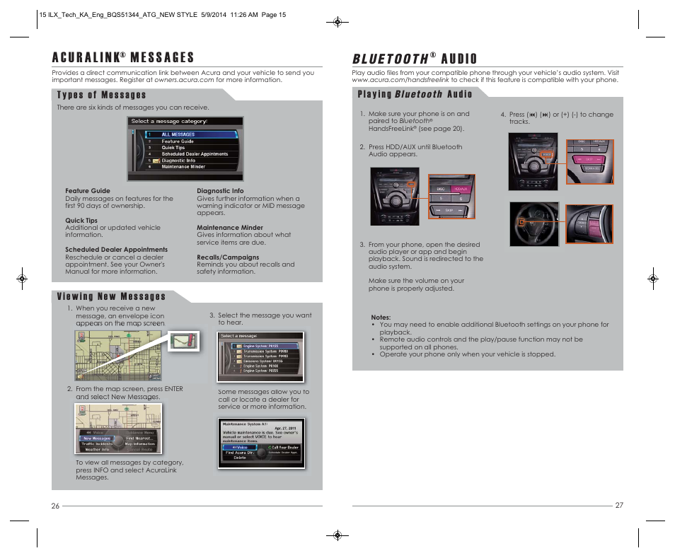 Bluetooth | Acura 2015 ILX - Advanced Technology Guide (Technology) User Manual | Page 15 / 19
