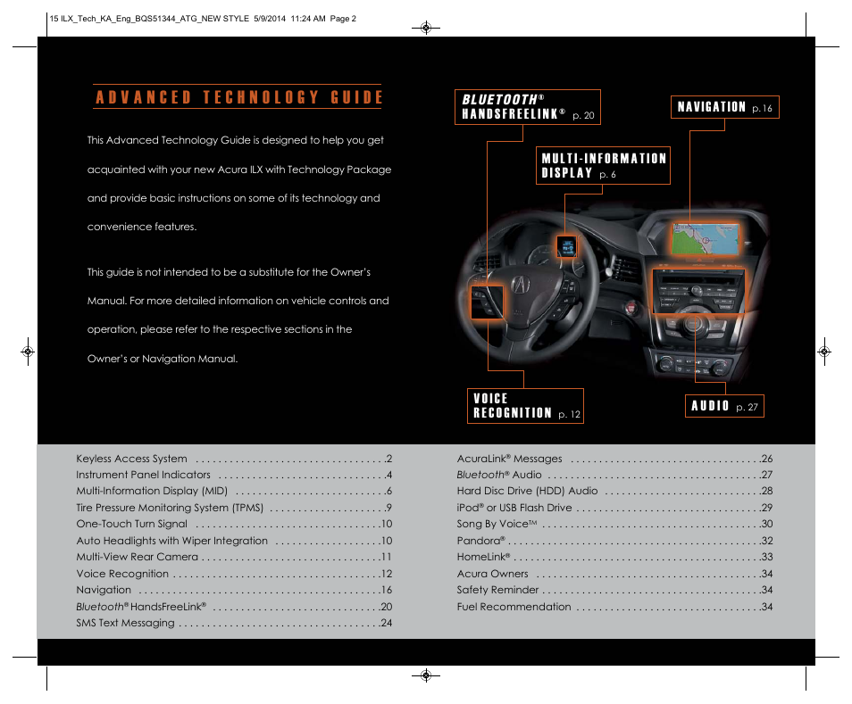 Acura 2015 ILX - Advanced Technology Guide (Technology) User Manual | Page 2 / 19