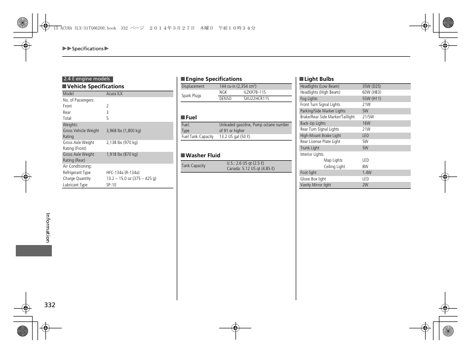 Acura 2015 ILX - Owner's Manual User Manual | Page 333 / 353