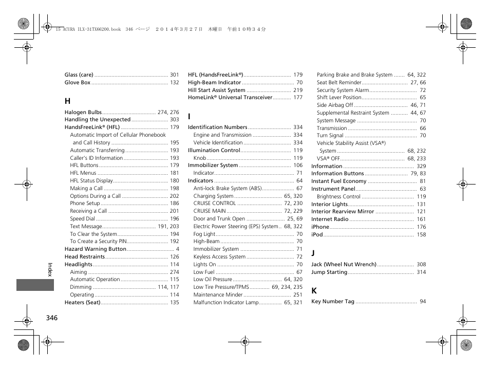 Acura 2015 ILX - Owner's Manual User Manual | Page 347 / 353