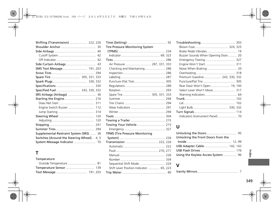 Acura 2015 ILX - Owner's Manual User Manual | Page 350 / 353