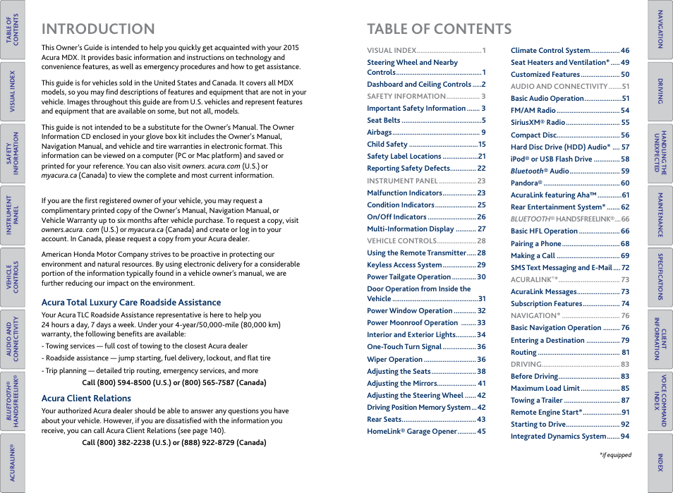 Acura 2015 MDX - Owner's Guide (Without Software Update) Ver. ST02 User Manual | Page 3 / 79