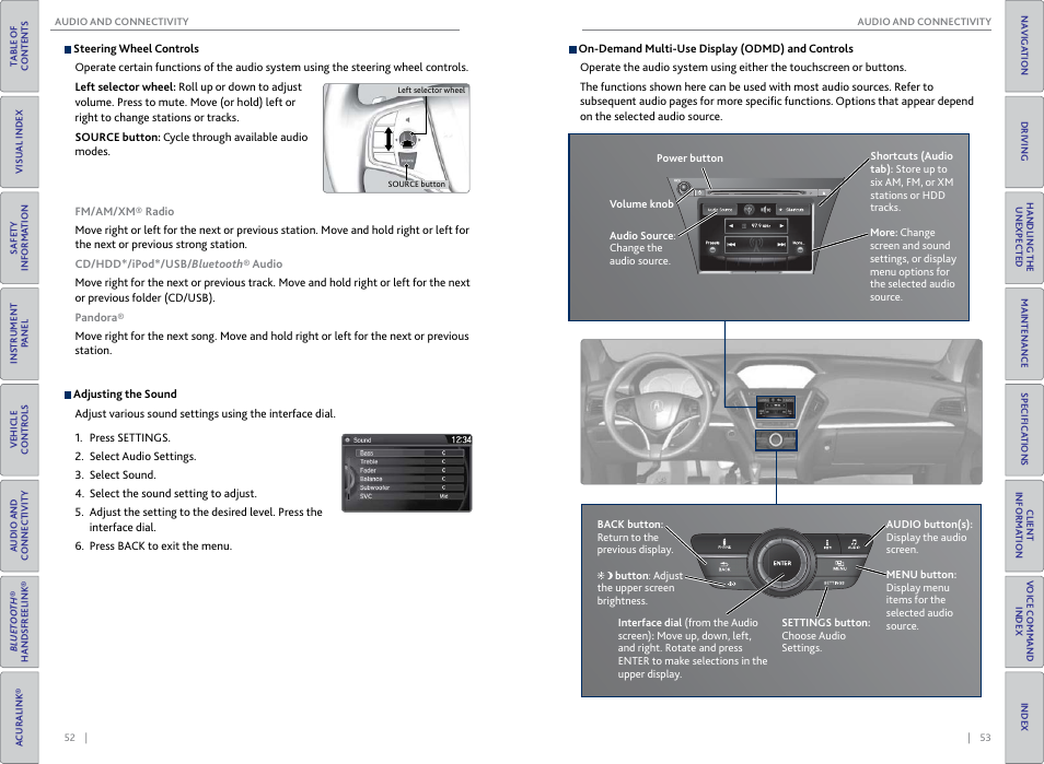 P. 52, Odmd), P. 53 | Acura 2015 MDX - Owner's Guide (Without Software Update) Ver. ST02 User Manual | Page 30 / 79