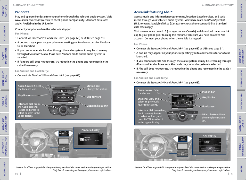 Pandora, Acuralink featuring aha, Pandora® acuralink featuring aha | Acura 2015 MDX - Owner's Guide (Without Software Update) Ver. ST02 User Manual | Page 34 / 79
