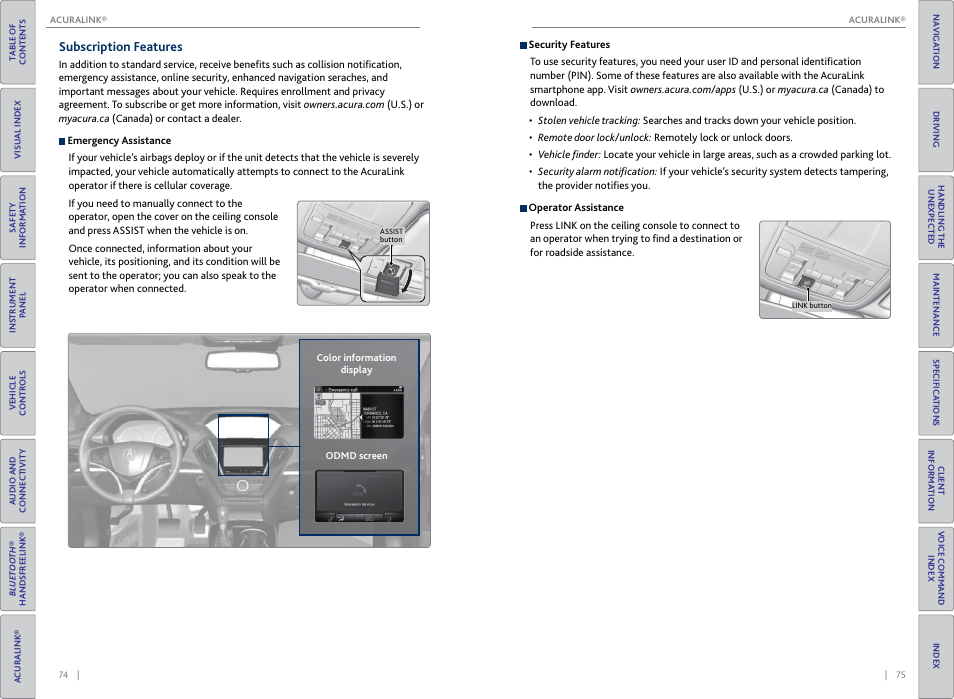 Subscription features | Acura 2015 MDX - Owner's Guide (Without Software Update) Ver. ST02 User Manual | Page 41 / 79