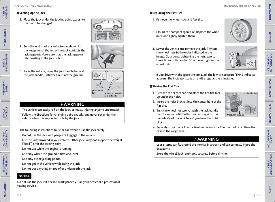 Warning | Acura 2015 MDX - Owner's Guide (Without Software Update) Ver. ST02 User Manual | Page 61 / 79
