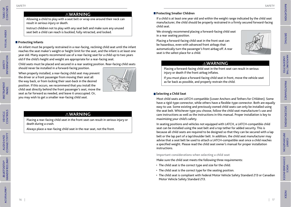 Warning | Acura 2015 MDX - Owner's Guide (With Software Update) Ver. ST03 User Manual | Page 12 / 79