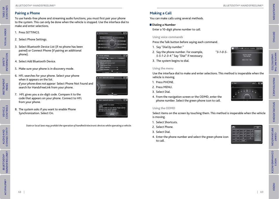 Pairing a phone, Making a call, Pairing a phone making a call | Acura 2015 MDX - Owner's Guide (With Software Update) Ver. ST03 User Manual | Page 38 / 79