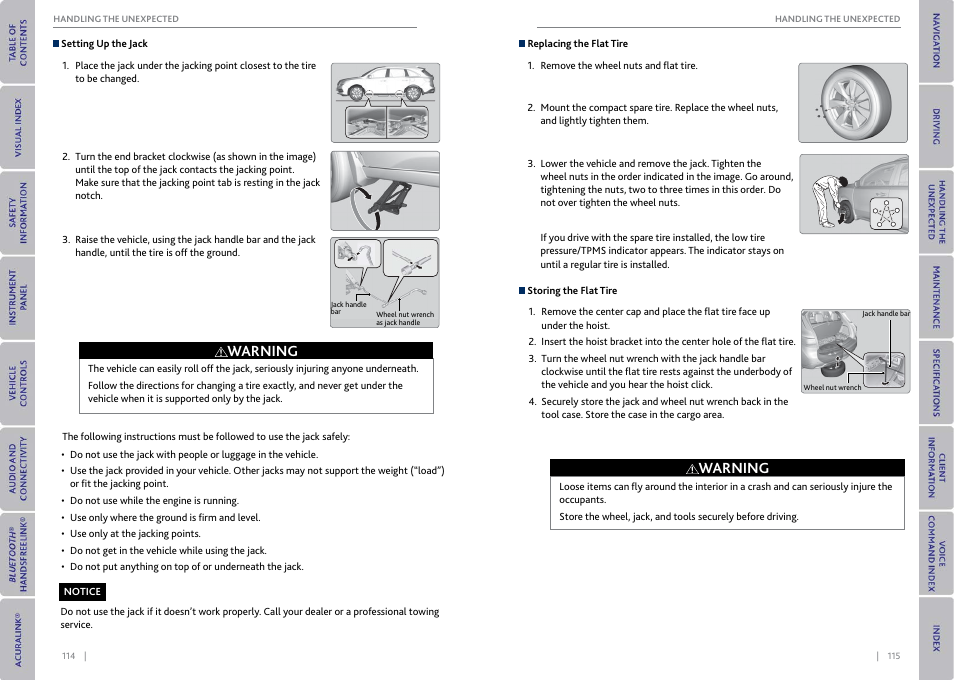Warning | Acura 2015 MDX - Owner's Guide (With Software Update) Ver. ST03 User Manual | Page 61 / 79