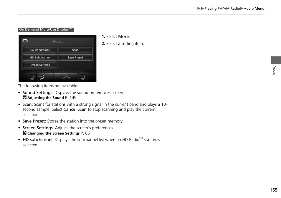 Acura 2015 MDX - Navigation Manual (Without Software Update) Ver. ST02 User Manual | Page 156 / 341