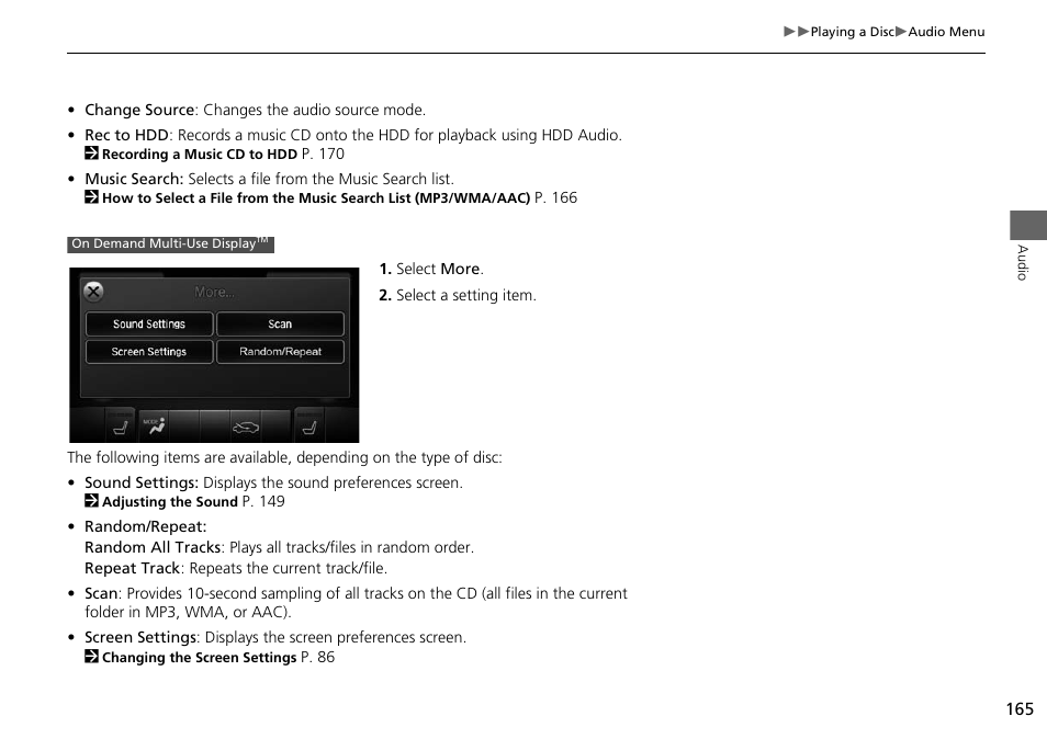 Acura 2015 MDX - Navigation Manual (Without Software Update) Ver. ST02 User Manual | Page 166 / 341