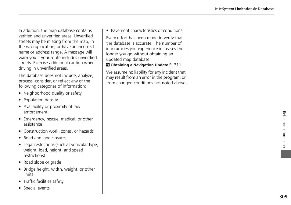 Acura 2015 MDX - Navigation Manual (Without Software Update) Ver. ST02 User Manual | Page 310 / 341