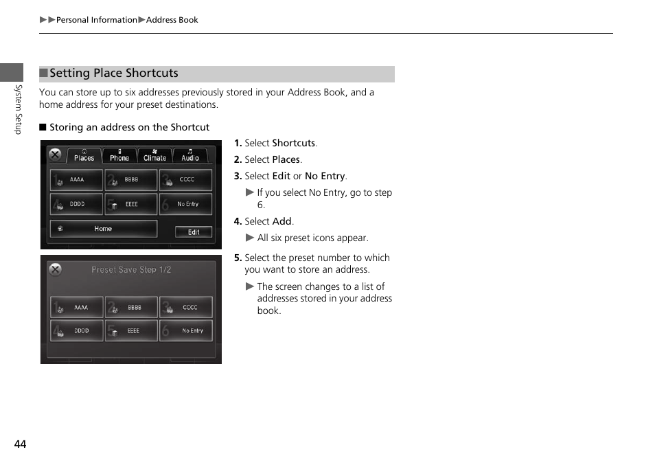 P44) | Acura 2015 MDX - Navigation Manual (Without Software Update) Ver. ST02 User Manual | Page 45 / 341