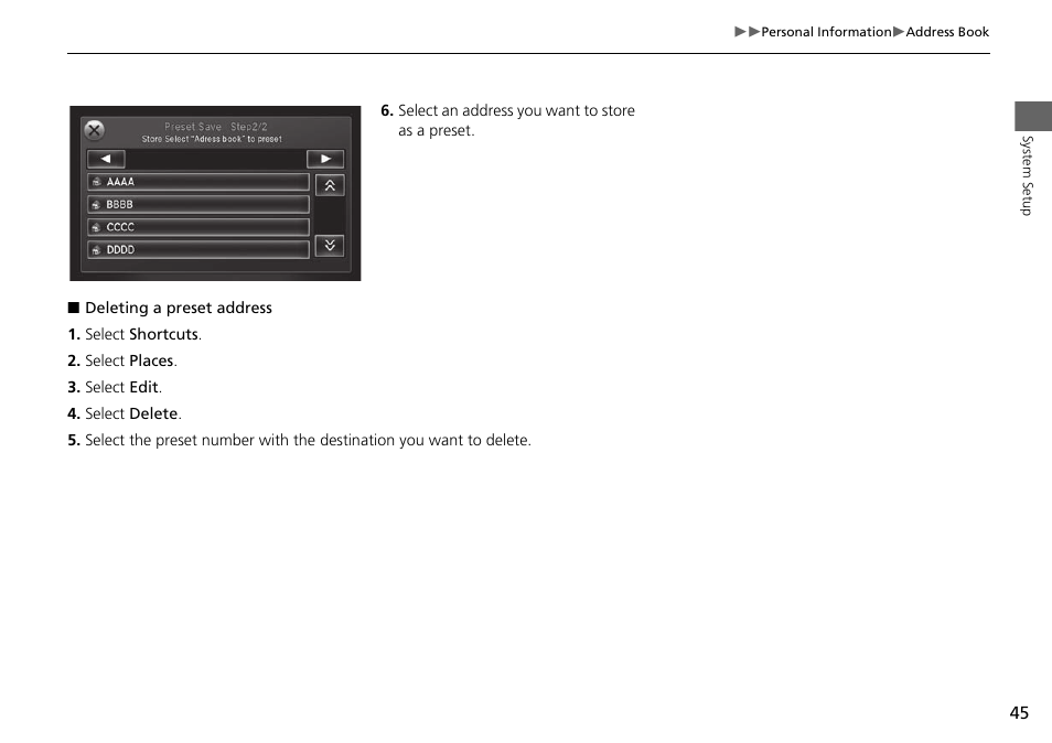 Acura 2015 MDX - Navigation Manual (Without Software Update) Ver. ST02 User Manual | Page 46 / 341