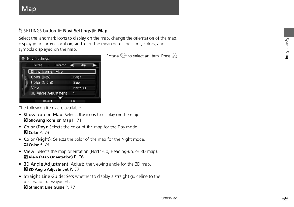 Map 69 | Acura 2015 MDX - Navigation Manual (Without Software Update) Ver. ST02 User Manual | Page 70 / 341