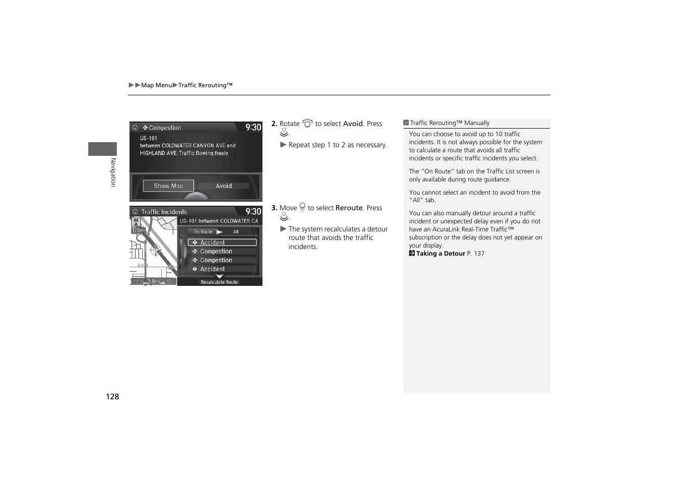 Acura 2015 MDX - Navigation Manual (With Software Update) Ver. ST03 User Manual | Page 129 / 349