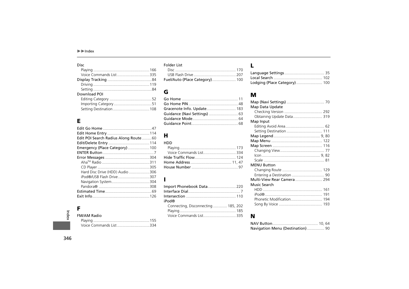 Acura 2015 MDX - Navigation Manual (With Software Update) Ver. ST03 User Manual | Page 347 / 349