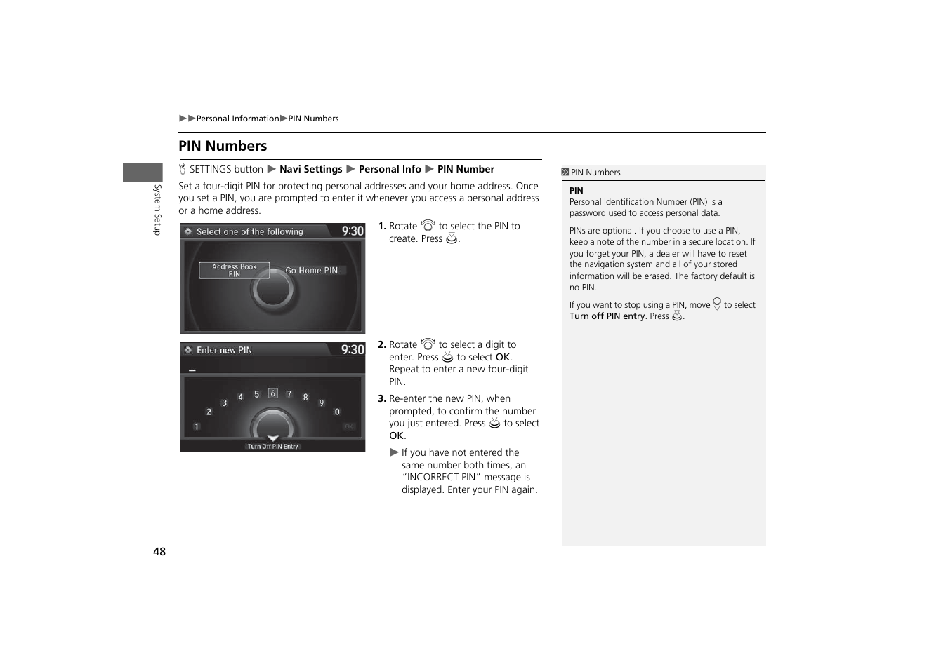 Pin numbers, P. 48, 2 pin numbers p. 48 | Acura 2015 MDX - Navigation Manual (With Software Update) Ver. ST03 User Manual | Page 49 / 349