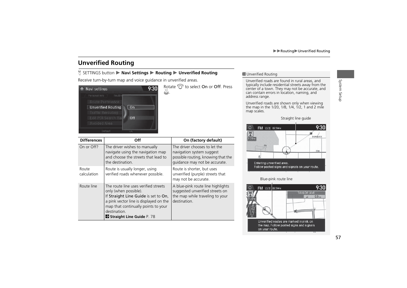 Unverified routing, P. 57 | Acura 2015 MDX - Navigation Manual (With Software Update) Ver. ST03 User Manual | Page 58 / 349