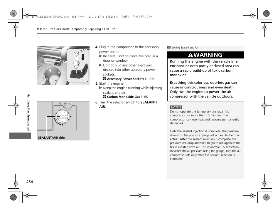 Warning | Acura 2015 MDX - Owner's Manual (Revised 12/12/2014) User Manual | Page 455 / 505
