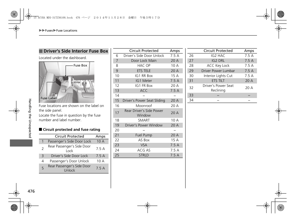 P476 | Acura 2015 MDX - Owner's Manual (Revised 12/12/2014) User Manual | Page 477 / 505