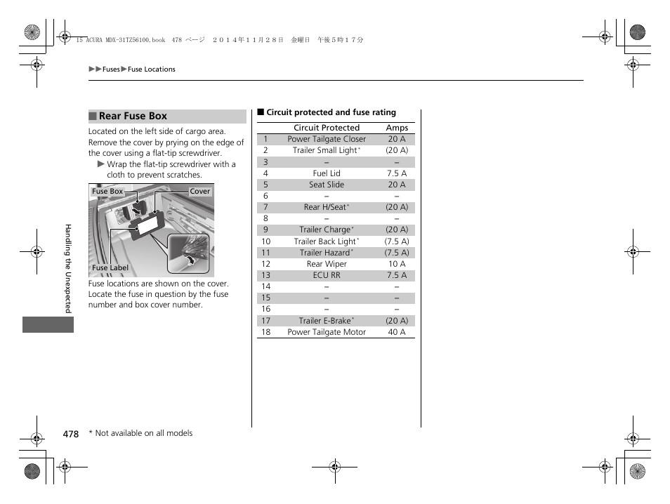 Acura 2015 MDX - Owner's Manual (Revised 12/12/2014) User Manual | Page 479 / 505