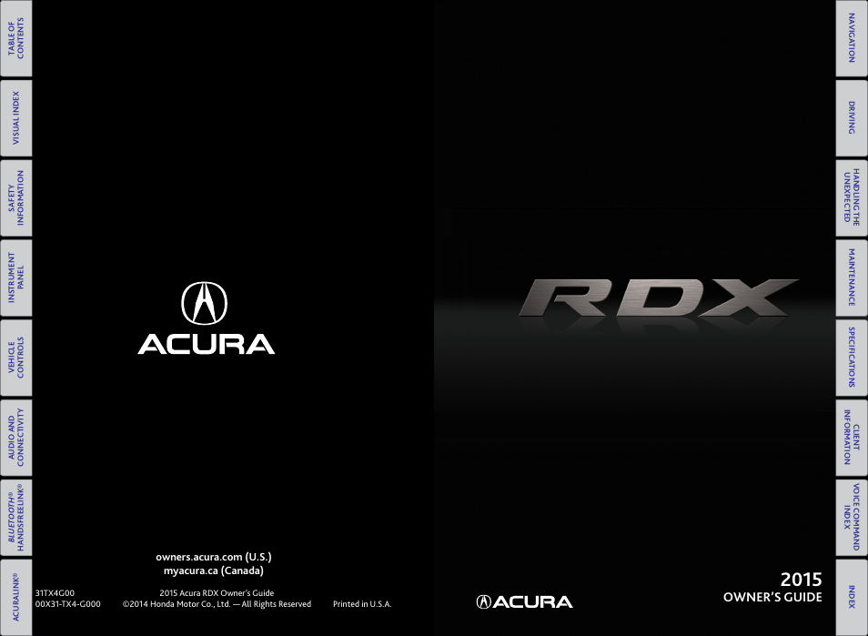 Acura 2015 RDX - Owner's Guide (Revised 10/11/2014) User Manual | 71 pages