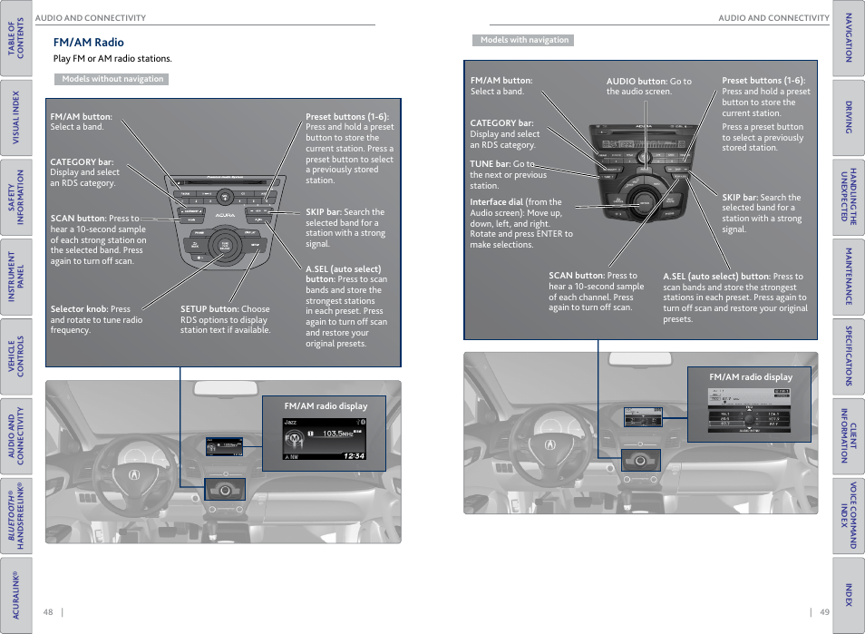 Fm/am radio | Acura 2015 RDX - Owner's Guide (Revised 10/11/2014) User Manual | Page 28 / 71