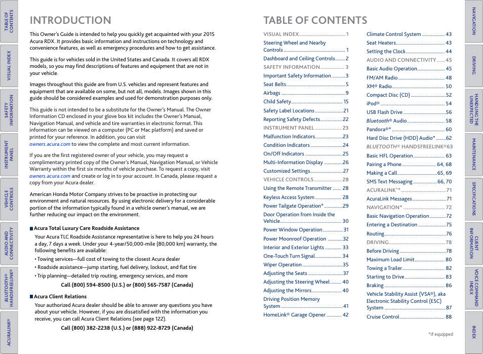 Acura 2015 RDX - Owner's Guide (Revised 10/11/2014) User Manual | Page 3 / 71
