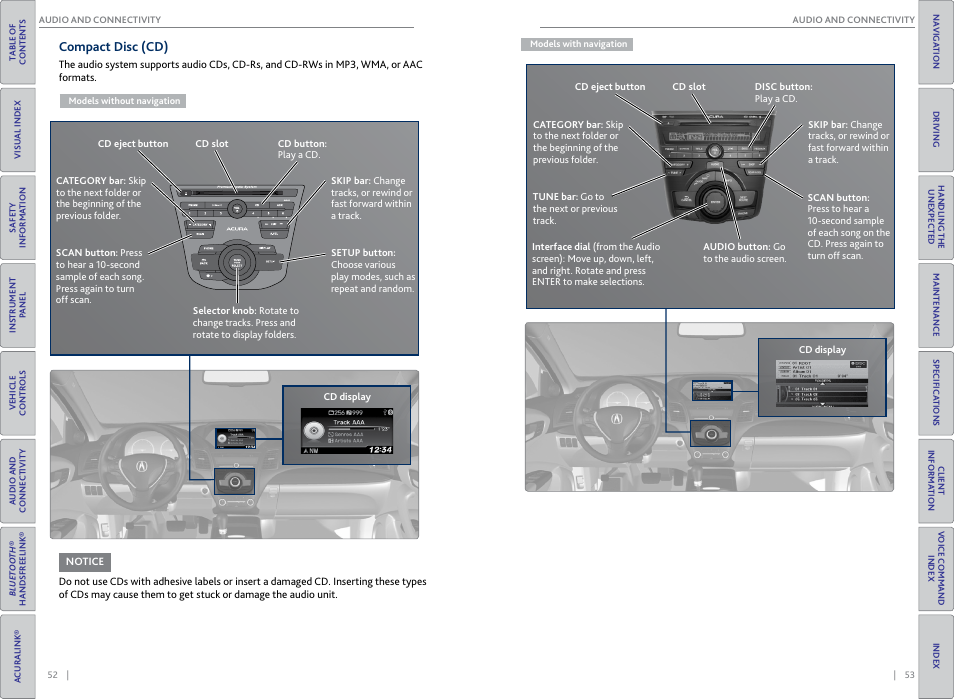 Compact disc (cd) | Acura 2015 RDX - Owner's Guide (Revised 10/11/2014) User Manual | Page 30 / 71