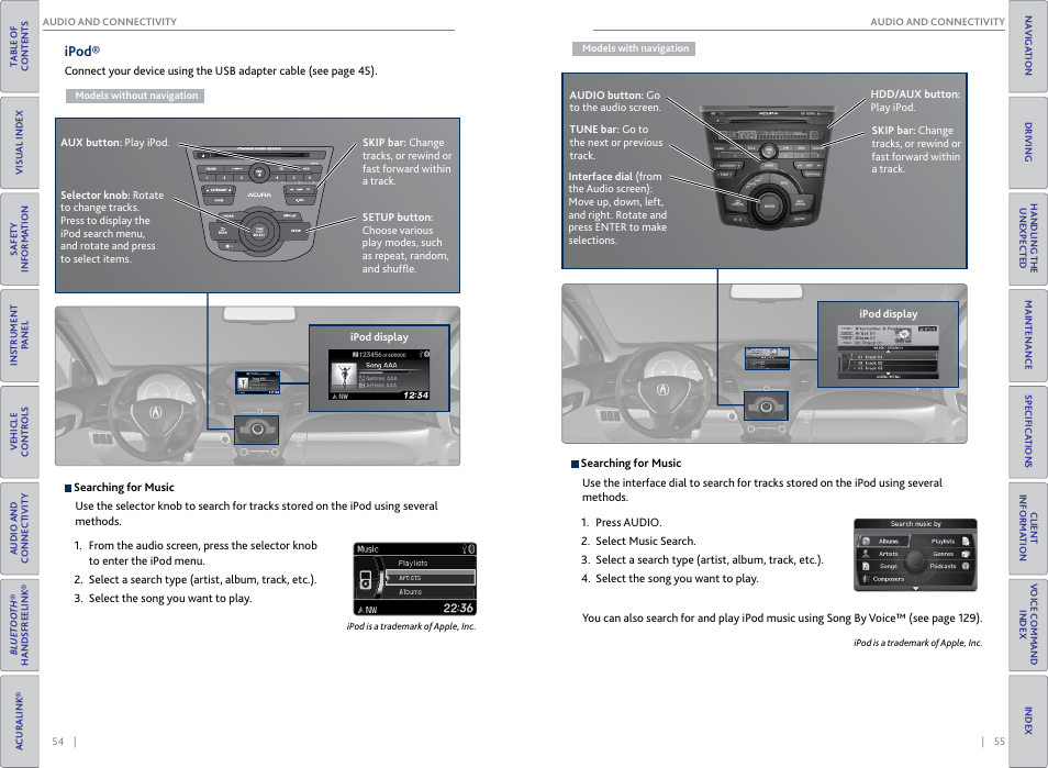 Ipod, Hard disc drive (hdd) audio | Acura 2015 RDX - Owner's Guide (Revised 10/11/2014) User Manual | Page 31 / 71