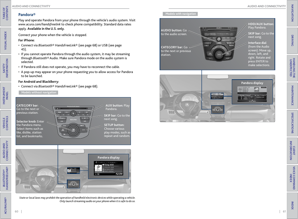 Pandora | Acura 2015 RDX - Owner's Guide (Revised 10/11/2014) User Manual | Page 34 / 71