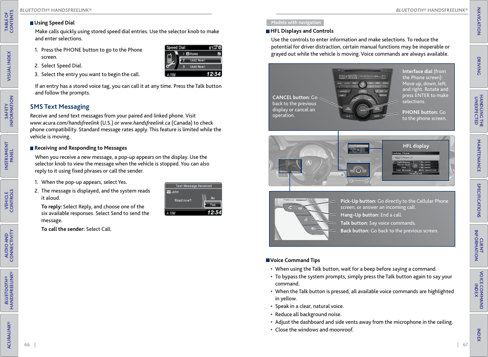 Sms text messaging, Sms text messaging , 7, P. 67 | Acura 2015 RDX - Owner's Guide (Revised 10/11/2014) User Manual | Page 37 / 71