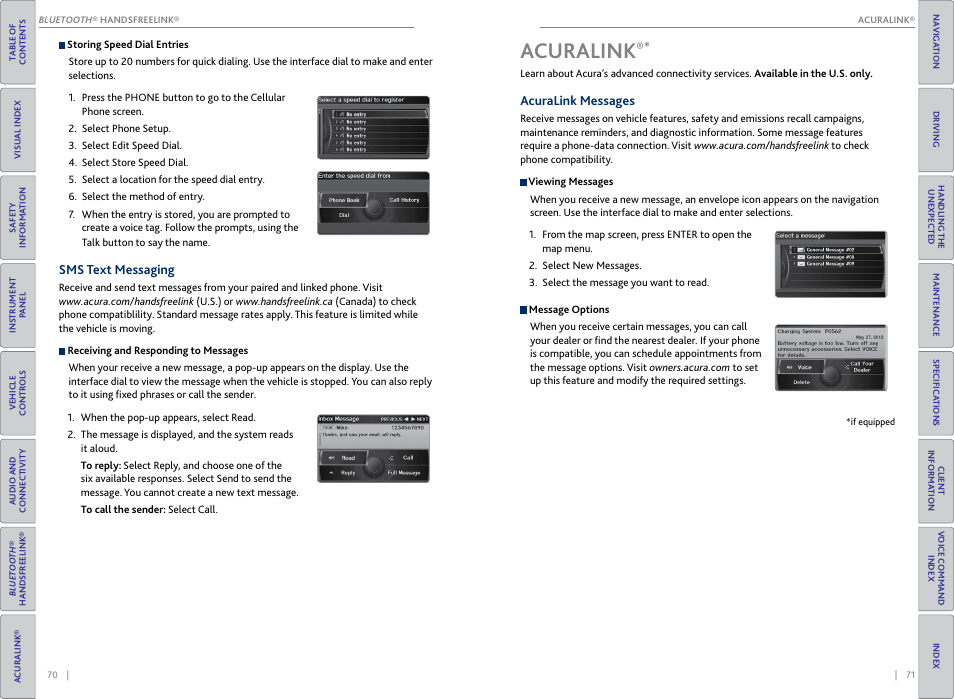 Acuralink, Acuralink messages, Curalink | Acura 2015 RDX - Owner's Guide (Revised 10/11/2014) User Manual | Page 39 / 71