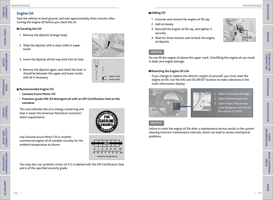 Engine oil | Acura 2015 RDX - Owner's Guide (Revised 10/11/2014) User Manual | Page 57 / 71