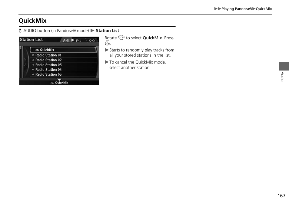 Quickmix | Acura 2015 RDX - Navigation Manual User Manual | Page 168 / 258