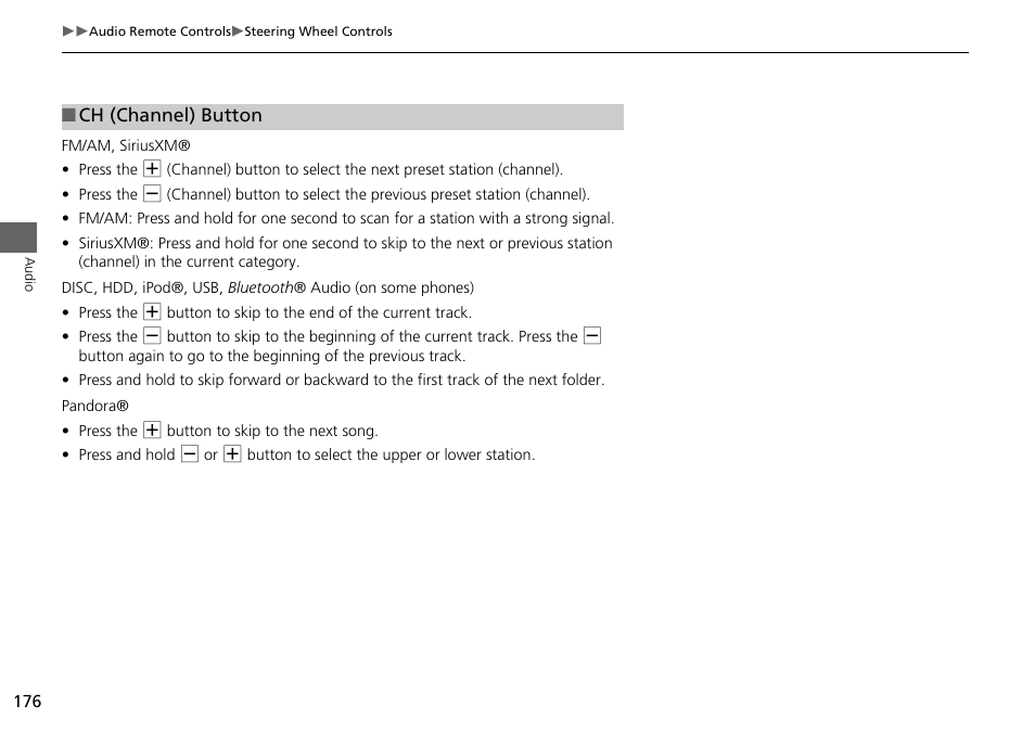 P176) | Acura 2015 RDX - Navigation Manual User Manual | Page 177 / 258