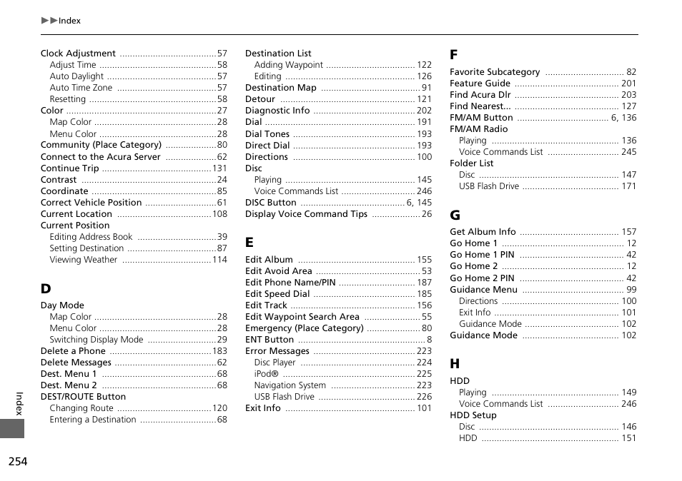 Acura 2015 RDX - Navigation Manual User Manual | Page 255 / 258