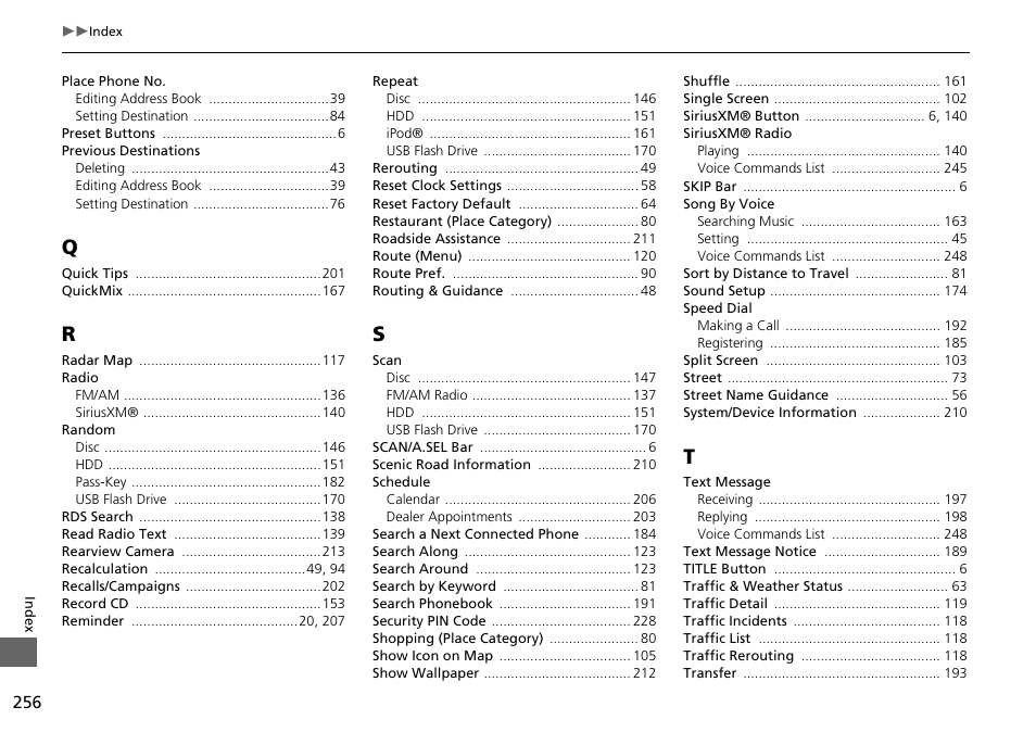 Acura 2015 RDX - Navigation Manual User Manual | Page 257 / 258