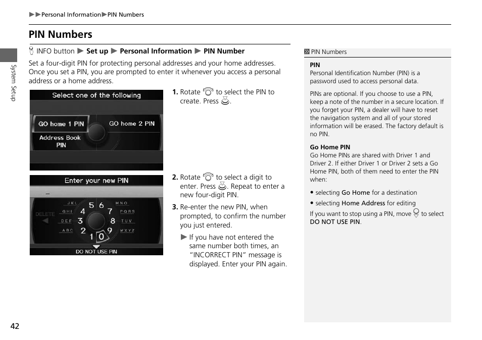 Pin numbers, 2 pin numbers, P. 42 | Acura 2015 RDX - Navigation Manual User Manual | Page 43 / 258